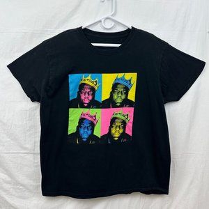 Notorious B.I.G 4 Photo Crowned Tee Unisex 2XL Black